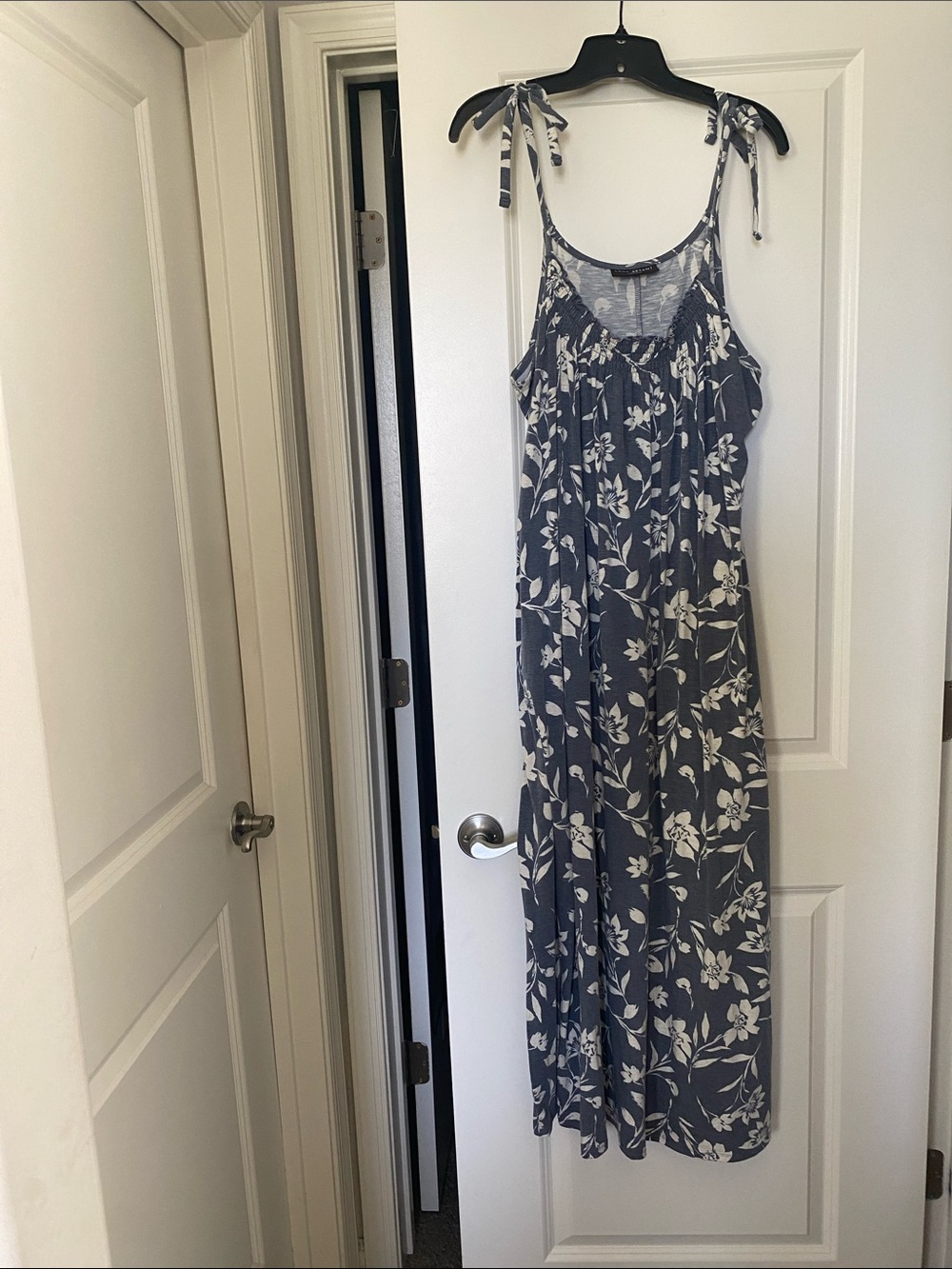 Lane Bryant Blue Floral Tie-Shoulder Maxi Dress